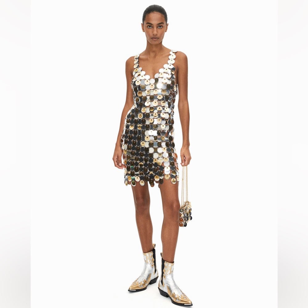 Rabanne H&M Sold Out Sequin Disc Mini Dress XS
